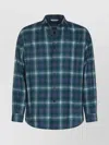 Auralee Checked Long Sleeve Button-down Shirt In Blue