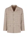 Auralee Checked Shirt Jacket In Neutral