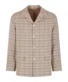 Auralee Checked Shirt Jacket In Neutral