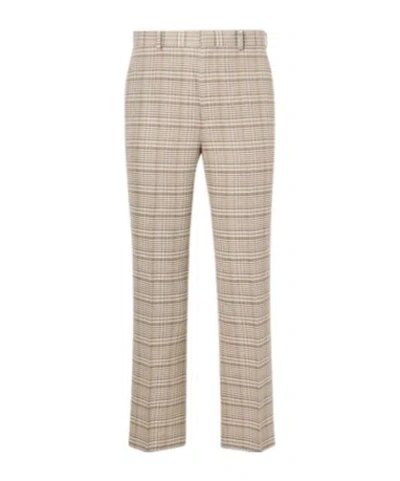 Auralee Checked Silk And Linen Tweed Straight Pants In Multi