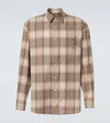 Auralee Checked Wool Shirt In Brown