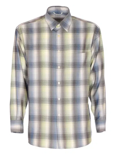 AURALEE CHECKED WOOL SHIRT