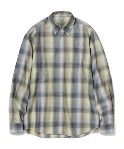 AURALEE CHECKED WOOL SHIRT