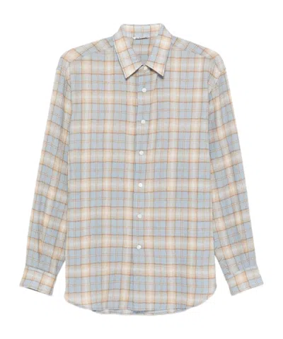 AURALEE CHECKED WOOL SHIRT