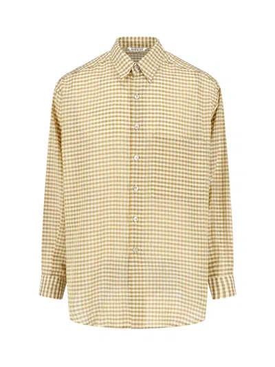 Auralee Checkered Shirt In Neutral