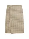 Auralee Check-pattern Midi Skirt In Brown