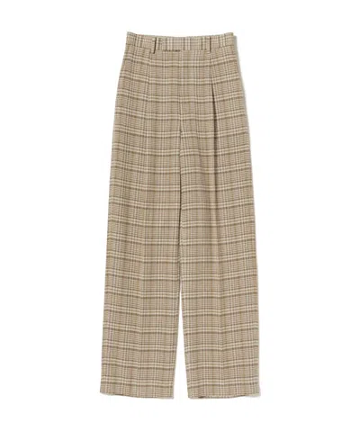 Auralee Check-pattern Trousers In Brown