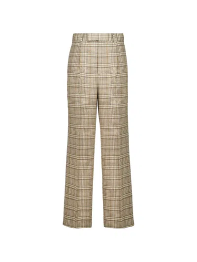 Auralee Check-pattern Trousers In Gray