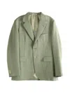 Auralee Check-pattern Wool Jacket In Green