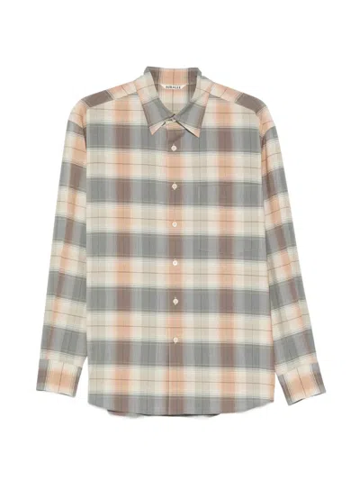 Auralee Check-print Wool Shirt In Multi