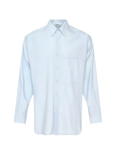 Auralee Chest-pocket Button-up Shirt In Blue