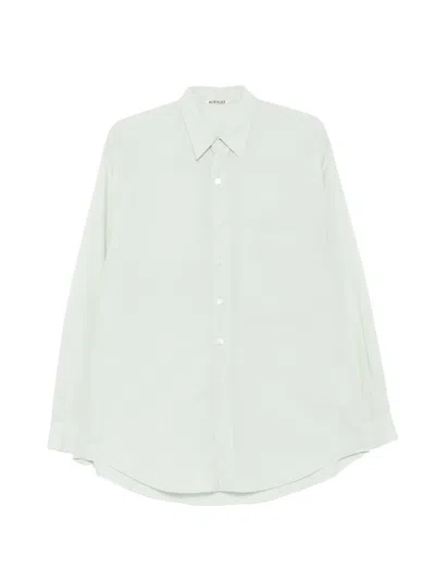 Auralee Chest-pocket Long-sleeve Shirt In Blue