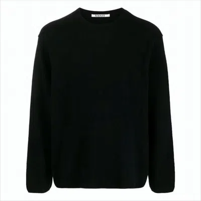 Auralee Classic Crew Neck Black Sweater