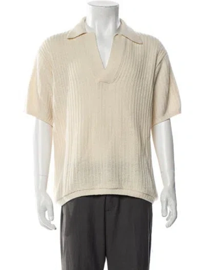Pre-owned Auralee Collar Short Sleeve Polo Sweater In Gray