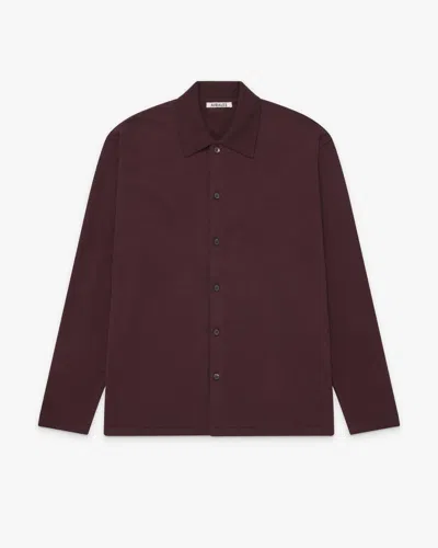 Auralee Collared Cardigan In Red/brown
