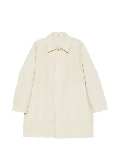 Auralee Cotton Twill Coat In Neutral
