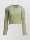 Auralee Collared Knitwear With Long Sleeves And Cropped Length In Green