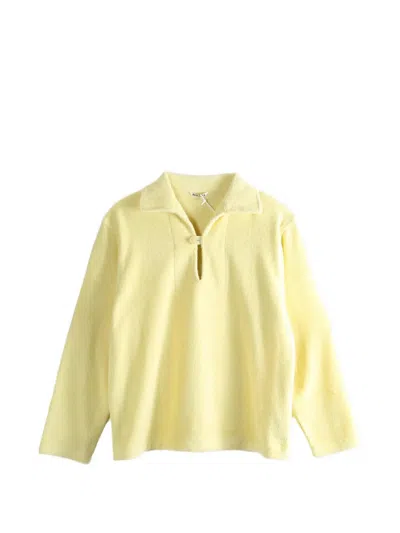 Auralee Collared Sweater In Yellow