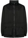 Auralee Concealed-hood Cargo Jacket In Black