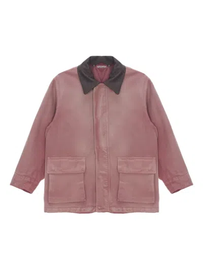 Auralee Contrasting-collar Jacket In Pink