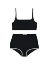 Auralee Contrast-trim Bikini In Black