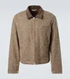 Auralee Corduroy-trimmed Wool Tweed Blouson Jacket In Brown