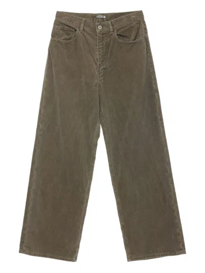 Auralee Corduroy Trousers In Green