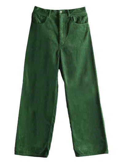 Auralee Corduroy Trousers In Green