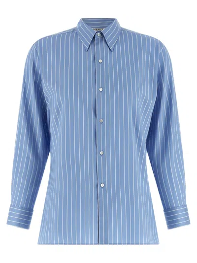 Auralee Cotton And Silk Shirt In Blue