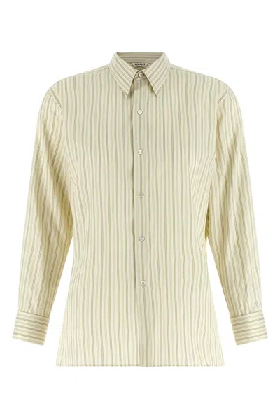 Auralee Cotton And Silk Shirt In Yellow