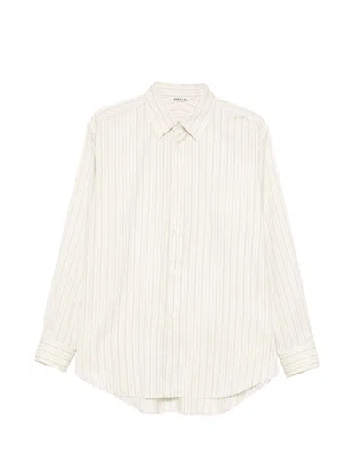 Auralee Cotton And Silk Shirt In Neutral