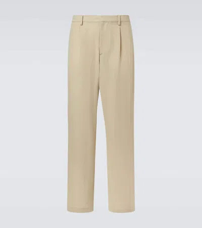 Auralee Cotton And Wool Viyella Suit Pants In Neutral