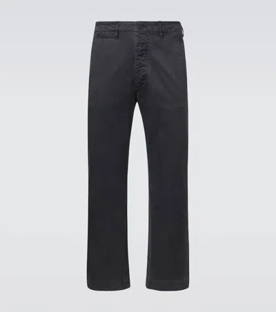 Auralee Cotton Chinos In Black