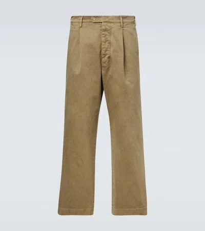 Auralee Cotton Chinos In Brown