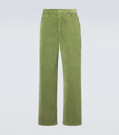 Auralee Cotton Corduroy Straight Pants In Green