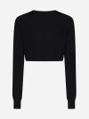 AURALEE COTTON CROPPED SWEATER