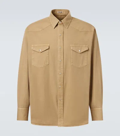 Auralee Cotton Gabardine Shirt In Gray