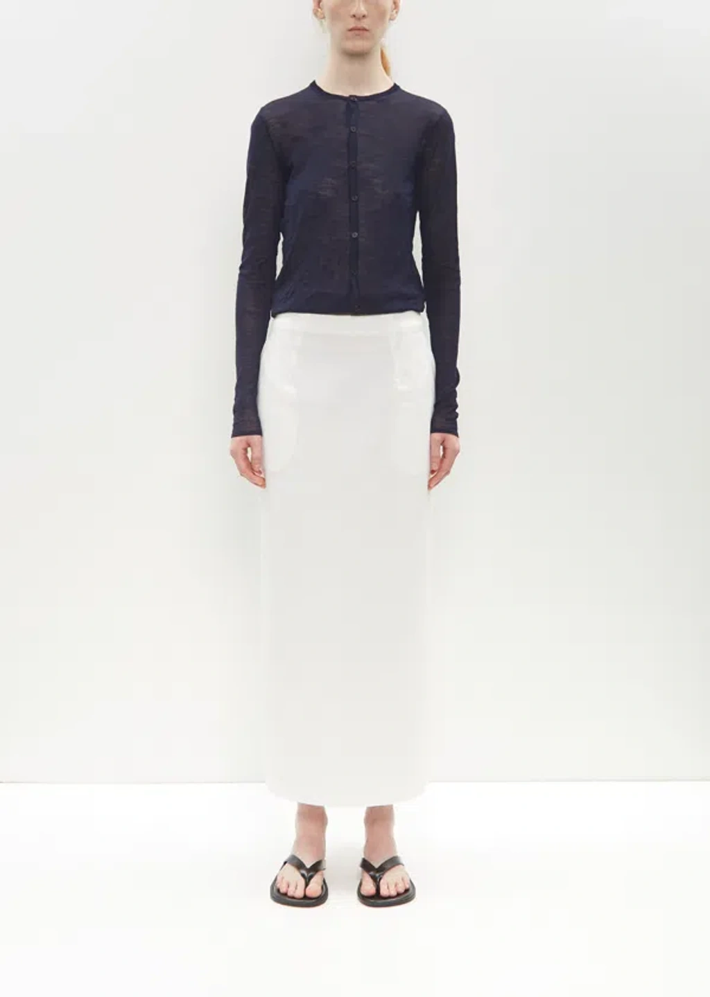 Auralee Cotton Jersey Skirt In White | ModeSens