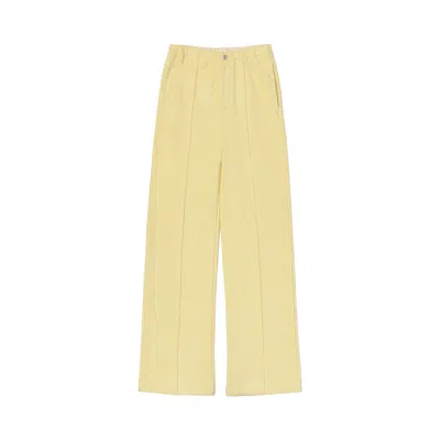 Pre-owned Auralee Cotton Nylon Pile Pants 'light Yellow' | Women's Size 0