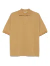 Auralee Polo Shirt Cotton Ribbed Cuffs In Brown