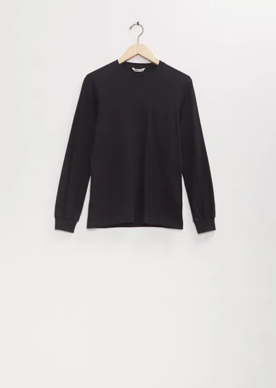 Auralee Cotton Seamless Long Sleeve Tee In Black