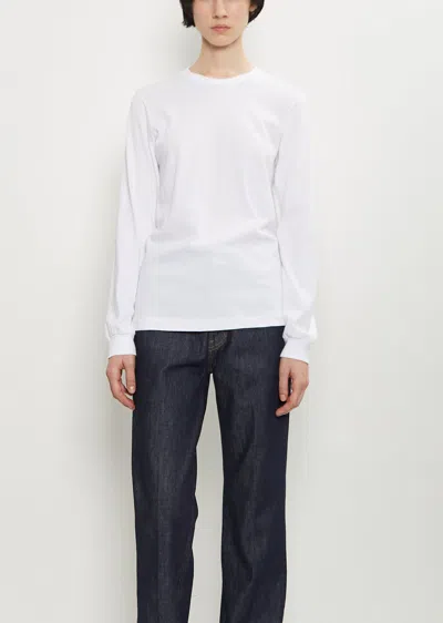 Auralee Cotton Seamless Long Sleeve Tee In White