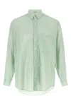 Auralee Light Green Solid Shirt In Blue