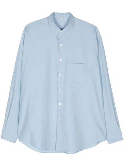Auralee Cotton Shirt In Blue