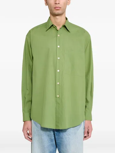 Auralee Cotton Shirt In Green