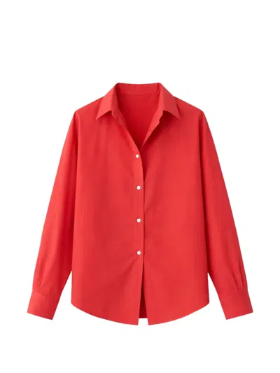 Auralee Cotton-poplin Shirt In Red