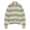 Auralee Cotton Silk Gradient Stripe Cardigan In Multi