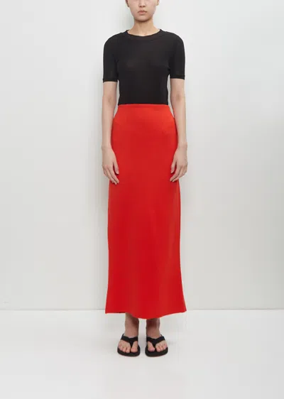Auralee Cotton Silk Strech Double Face Knit Skirt In Red
