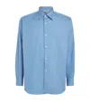 Auralee Striped Cotton And Silk Shirt In Blue