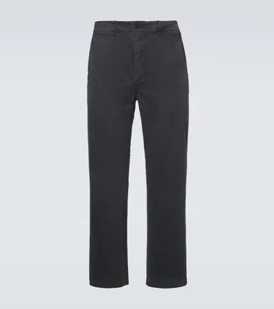 Auralee Cotton Straight Chinos In Black